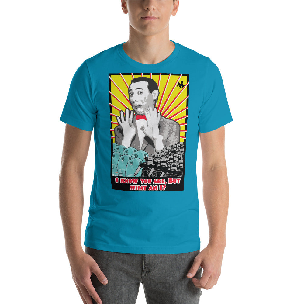 Pee Wee Herman "I know you are, but what am I?" Adult Regular Fit Short Sleeve Shirt
