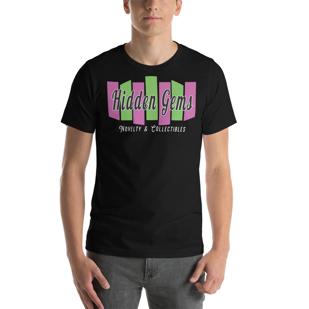 Hidden Gems Retro Logo Black Short Sleeve Shirt - supermanstuff.com
