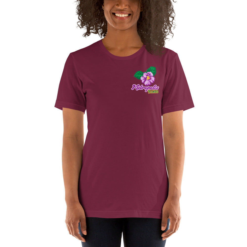 Illinois State Flower Over Leopard Print Metropolis Illinois Unisex Shirt