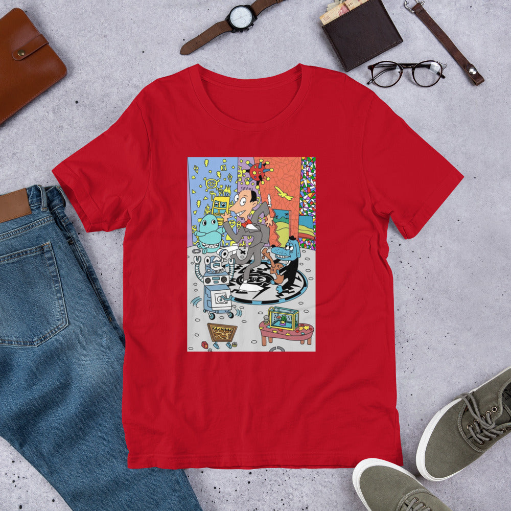 pee wee herman, pee wee's playhouse shirt red