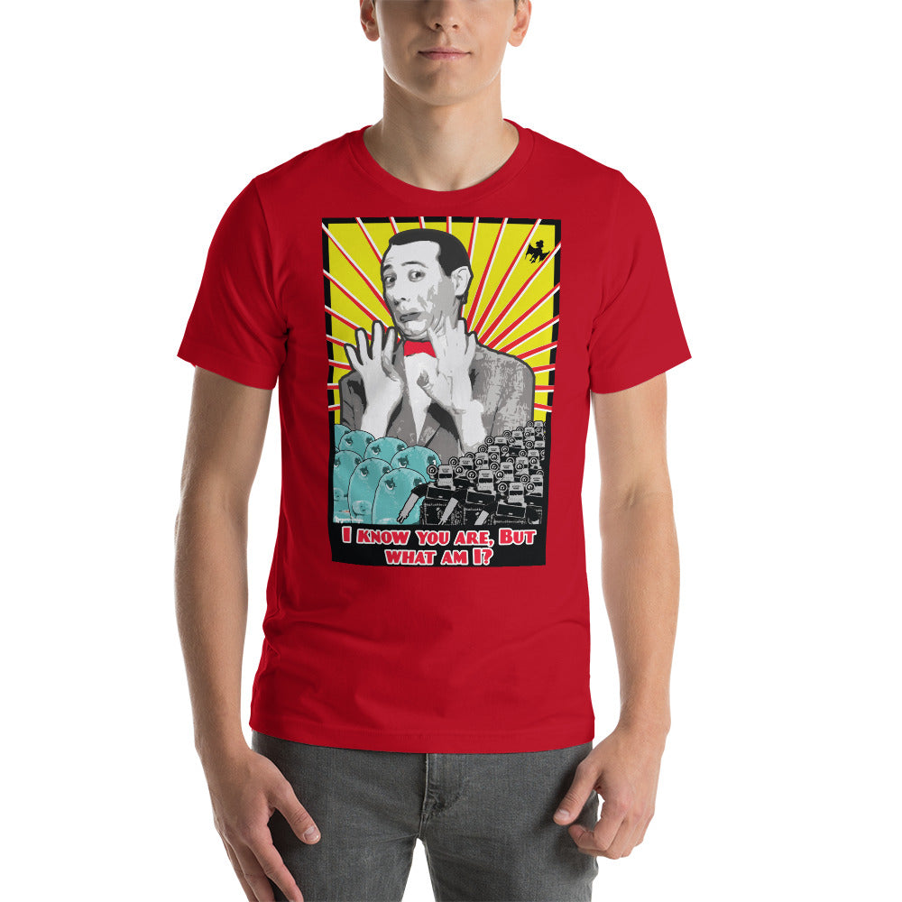 Pee Wee Herman "I know you are, but what am I?" Adult Regular Fit Short Sleeve Shirt