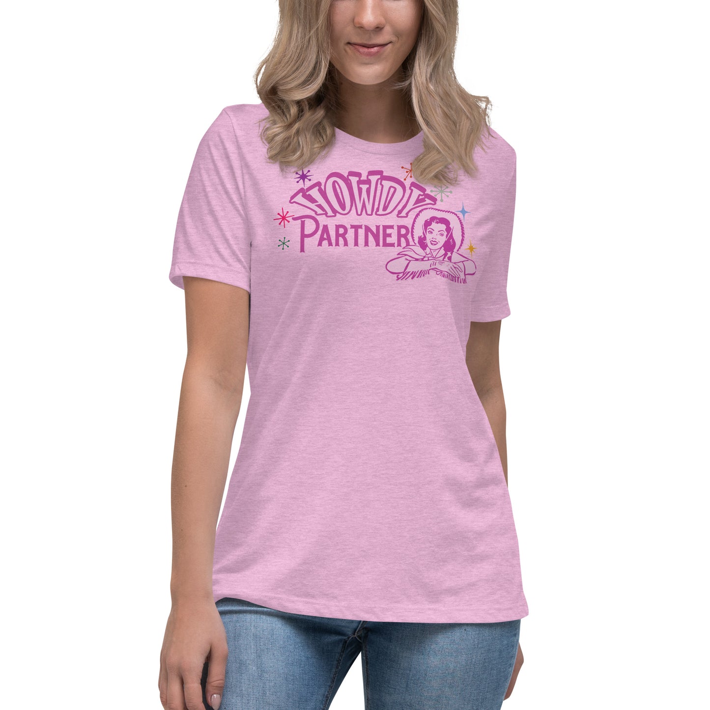 Howdy Partner Retro Cowgirl Women's Relaxed T-Shirt