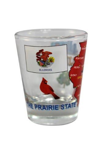 ILLINOIS State Shot Glass 2 oz - Hidden Gems Novelty