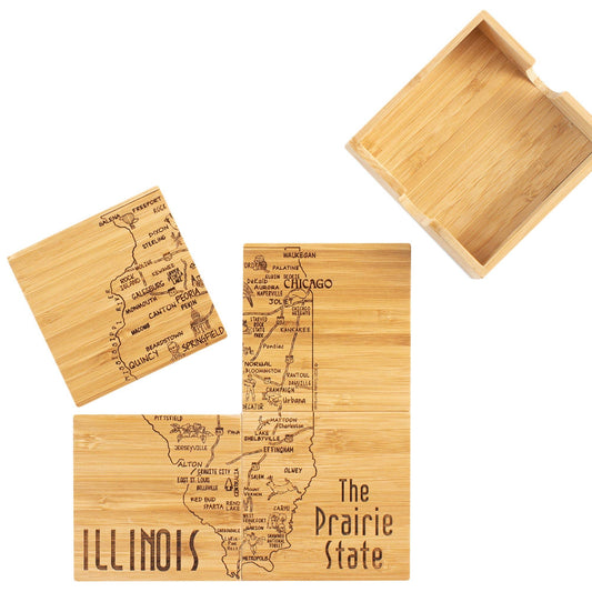 Illinois Puzzle 4-Pc. Coaster Set with Case