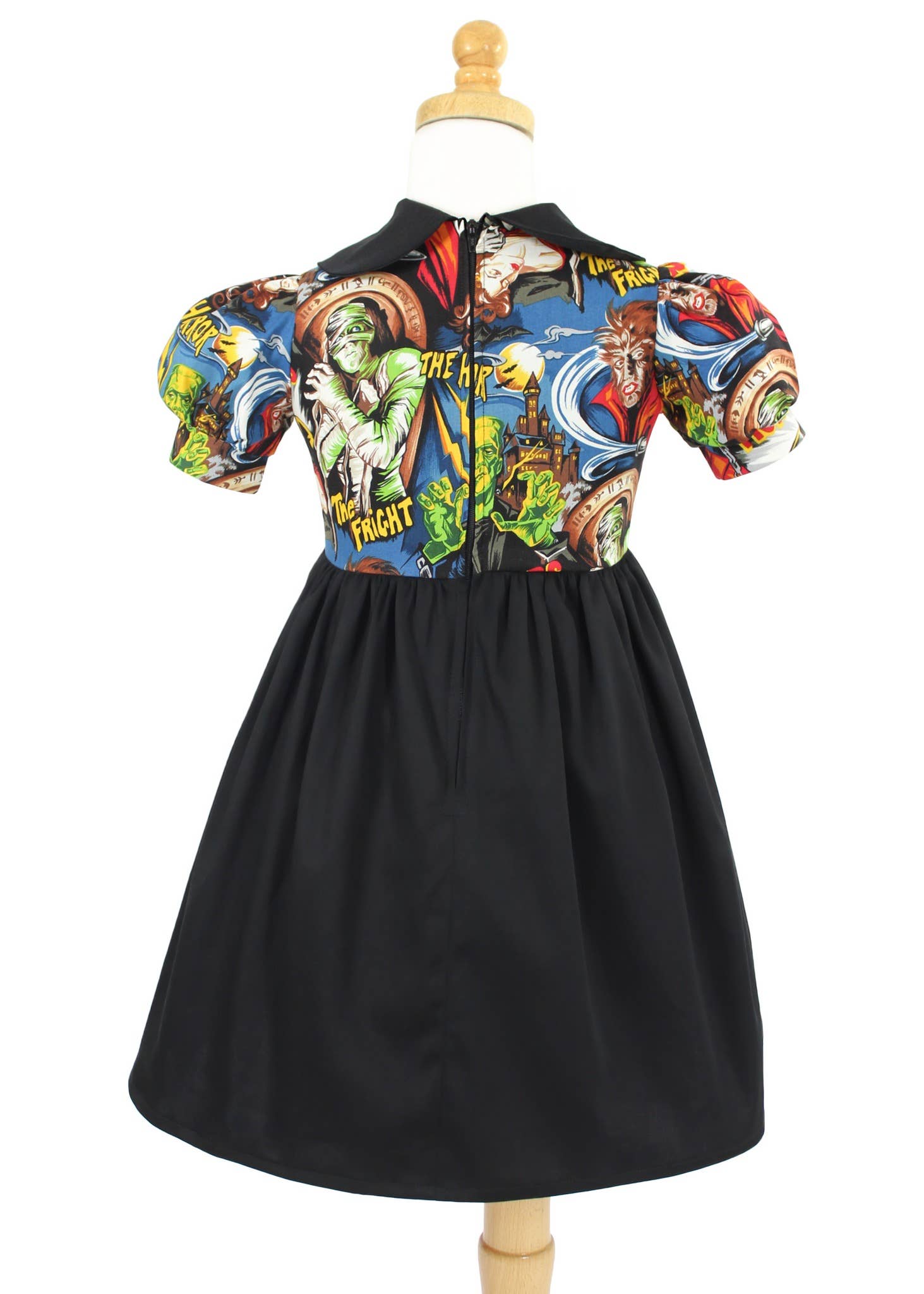 Girl's Hollywood Monsters Peter Pan Collar Dress Hidden Gems Novelty Girl's Hollywood Monsters Peter Pan Collar Dress Hidden Gems Novelty