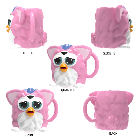 Furby Pink Ceramic 3D Sculpted Mug - Hidden Gems Novelty