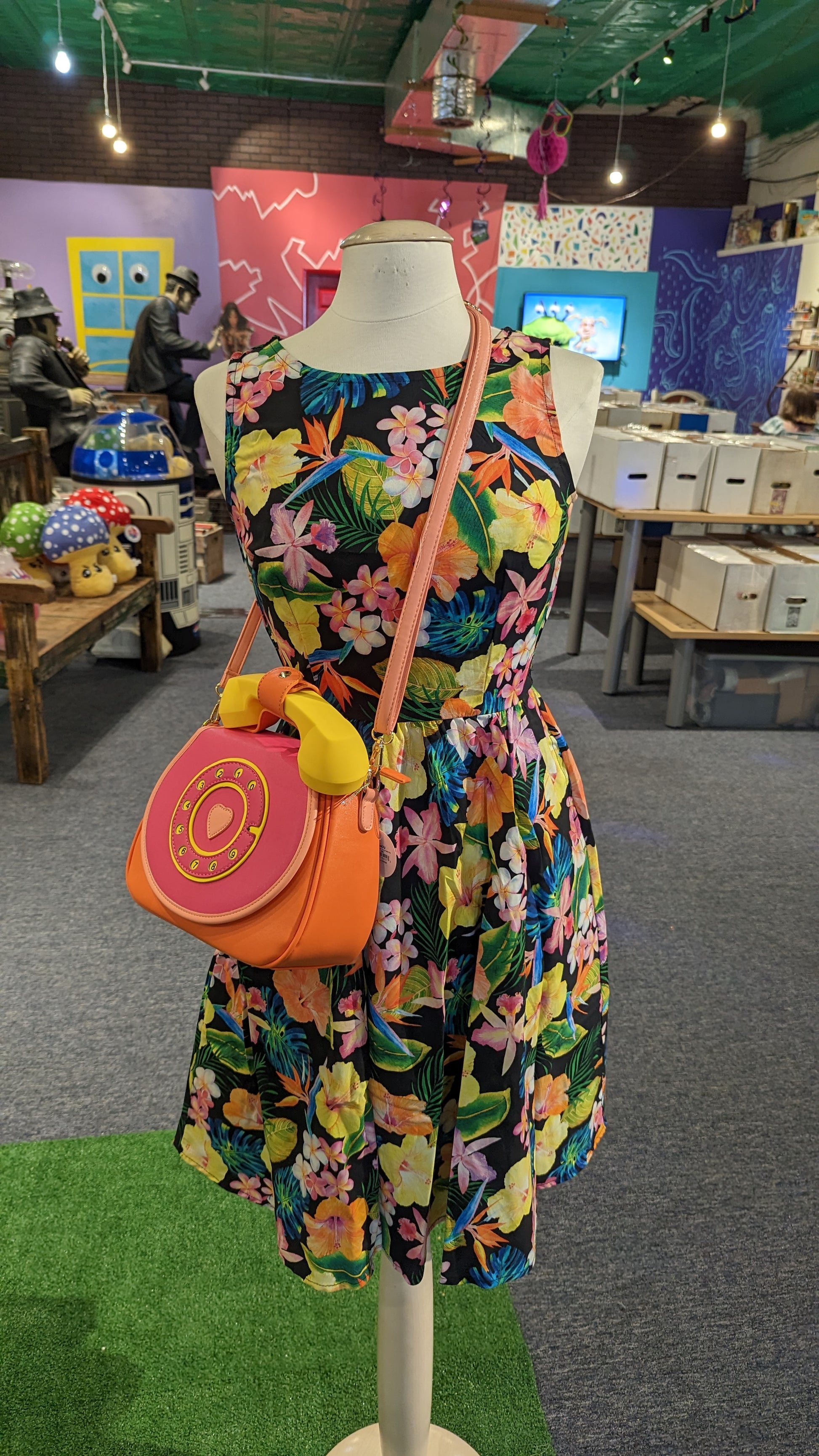 tropical retro dress Dress Halekoa Sky Retro Loulu M