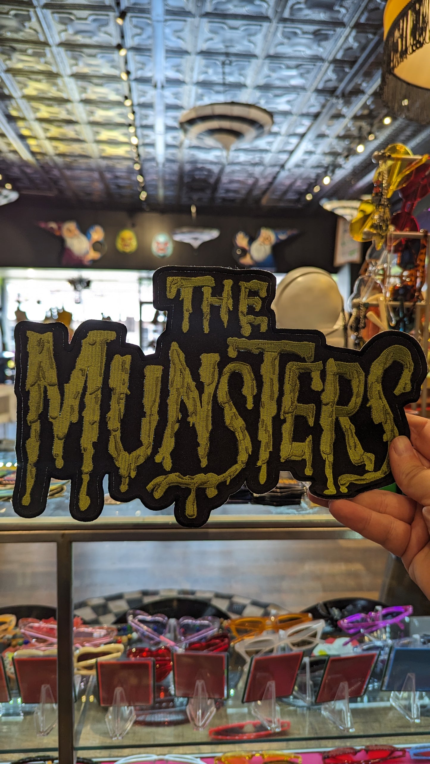 The Munsters logo Large Iron on green and black Patch