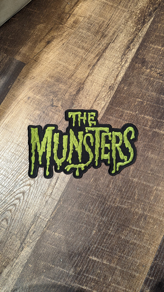 The Munsters logo Large Iron on green and black Patch