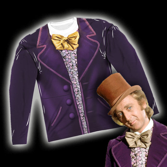 Willy Wonka Costume Regular Fit Long Sleeve Shirt