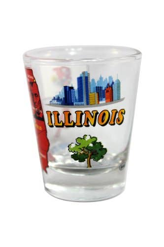 ILLINOIS State Shot Glass 2 oz