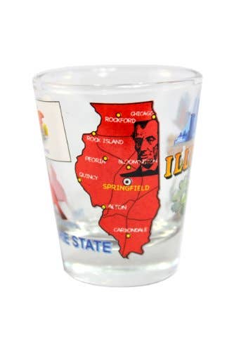 ILLINOIS State Shot Glass 2 oz - Hidden Gems Novelty