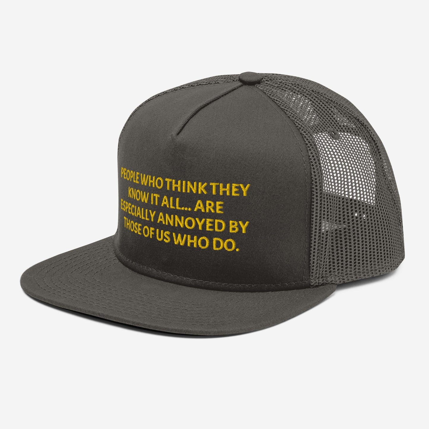 "People who think they know everyting" Funny Quote Mesh Back Snapback