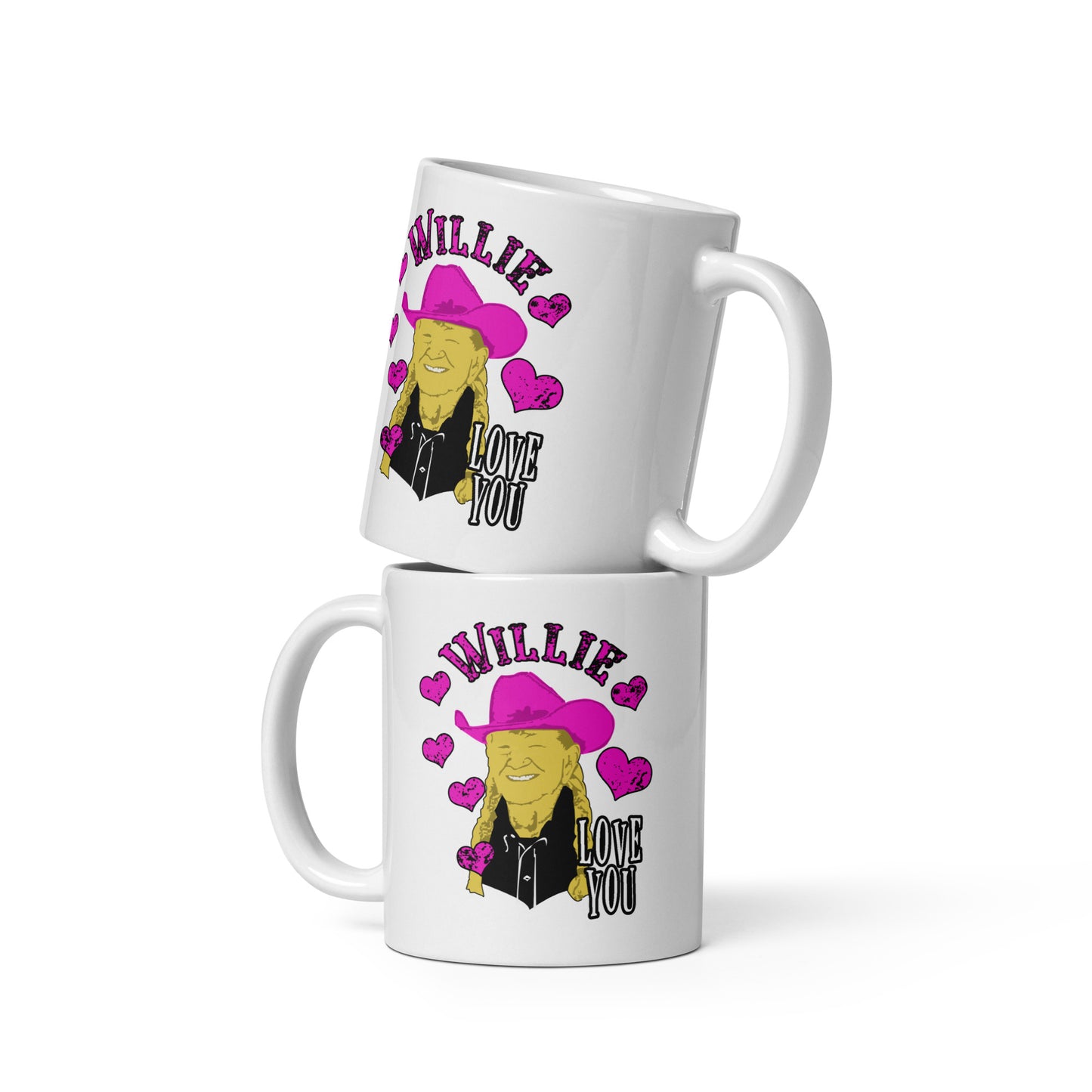 Willie Nelson "Willie Love you" White glossy mug