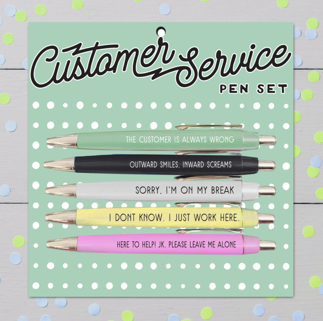 Customer Service Pen Set - Hidden Gems Novelty