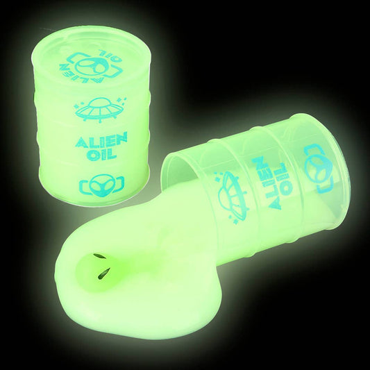 2 1/4 inch Alien Glow in the Dark Oil Barrel Slime