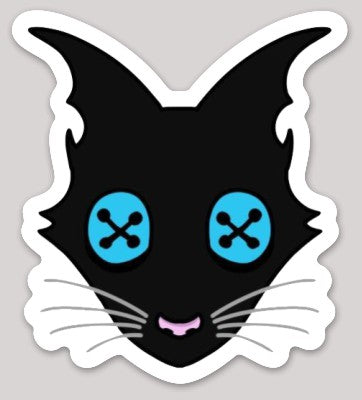 Coraline Style Black Cat Sticker - Hidden Gems Novelty