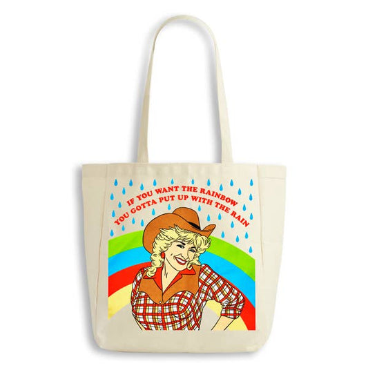 Dolly Cowgirl Rainbow Tote Bag