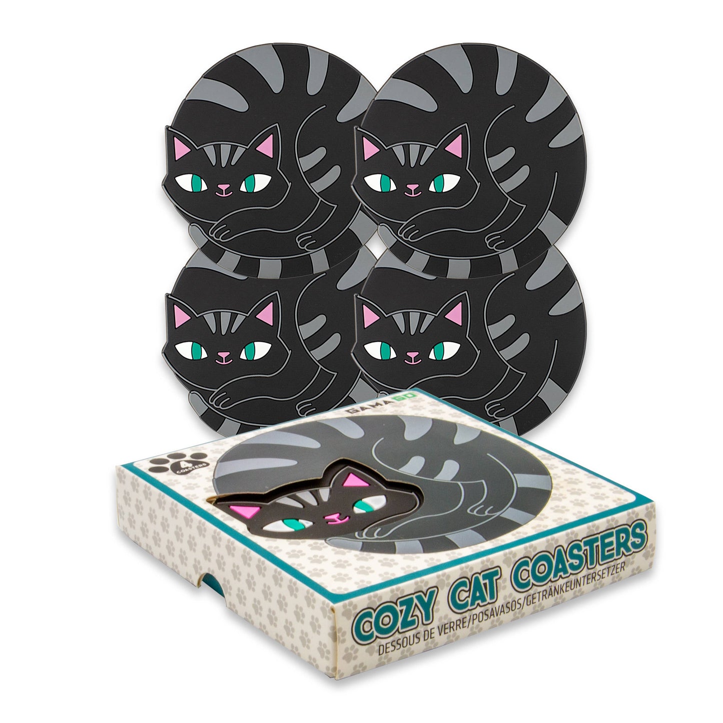 Cozy Cat Coasters - Set of 4