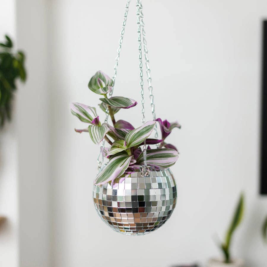 hanging ball planter Disco Ball Hanging Planter (6in) – Hidden Gems Novelty