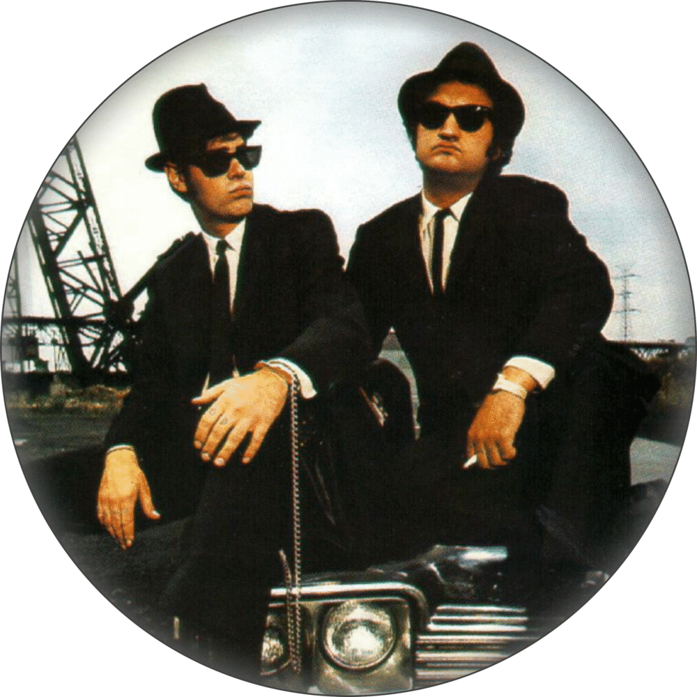 The Blues Brothers On Car 1.25 inch Pin-on Button