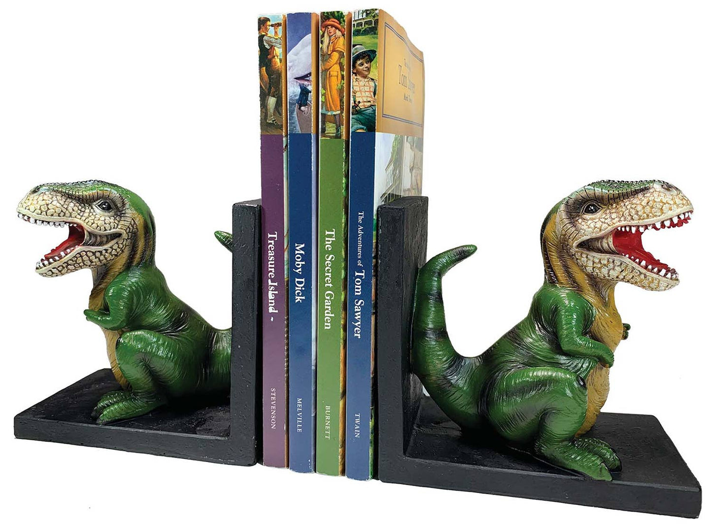 Green T-Rex Bookends