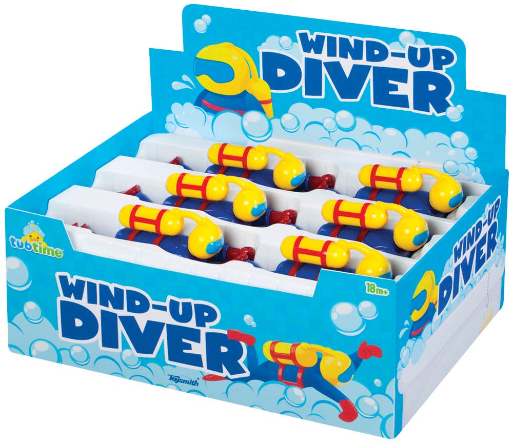7.5" Wind Up Scuba STEVE Diver Bath Pool Beach Toy