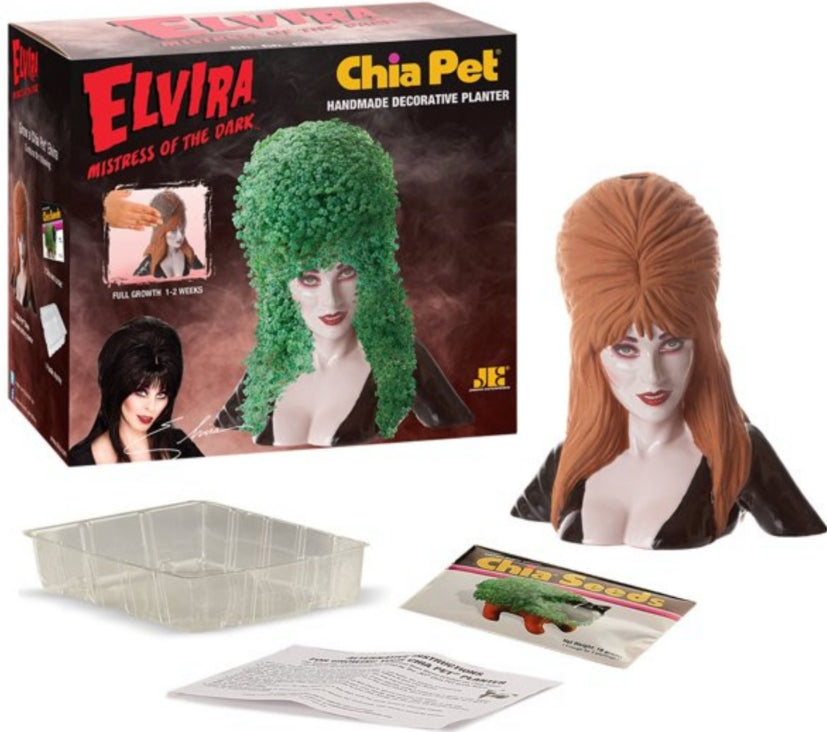 Elvira Mistress of the Dark Chia Pet Decorative Pottery Planter - Hidden Gems Novelty