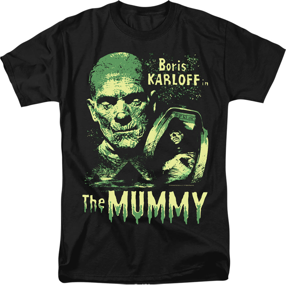 The Mummy Boris Karloff Regular Fit Black Short Sleeve Shirt