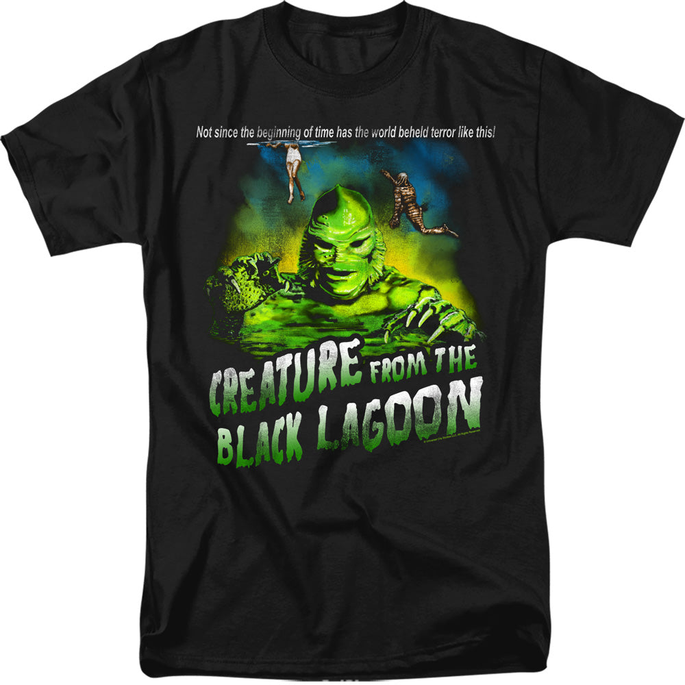 Universal Monsters Creature from the Black Lagoon Not since the Beginning Regular Fit Navy Blue Short Sleeve Shirt