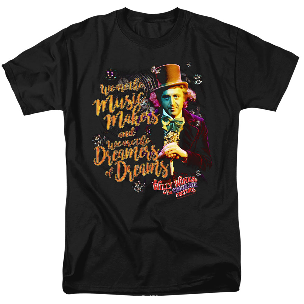 Willy Wonka Music Makers Regular Fit Black Short Sleeve Shirt