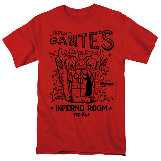 Beetlejuice Dante's Inferno Room Regular Fit Red Short Sleeve Shirt