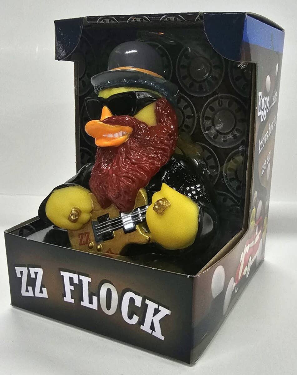 ZZ Flock ZZ Top Parody Rubber Duck