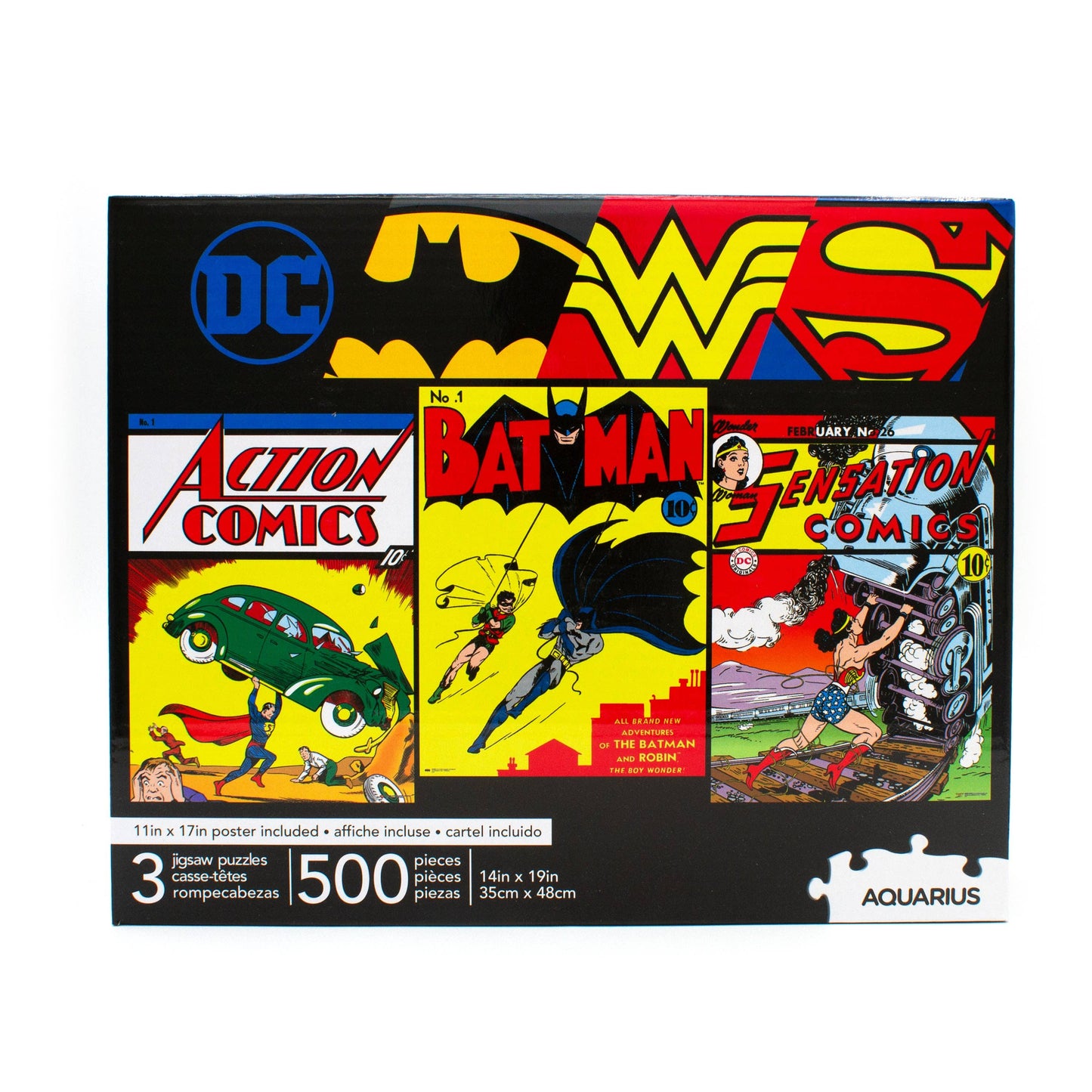 DC Comics 3 x 500 Piece Jigsaw Puzzle Set