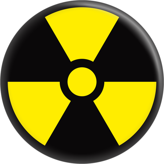 Radiation Symbol 1.25 inch Pin-on Button