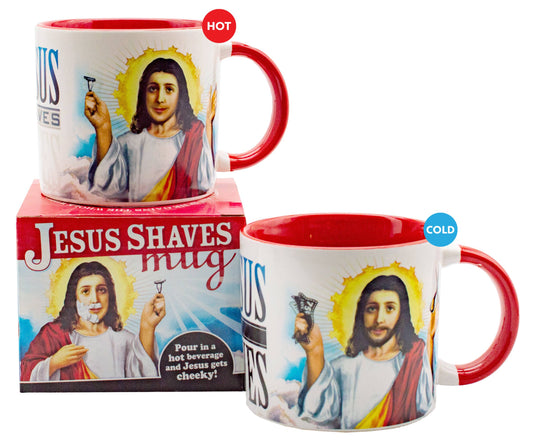 Jesus Shaves Heat-Changing Coffee Mug