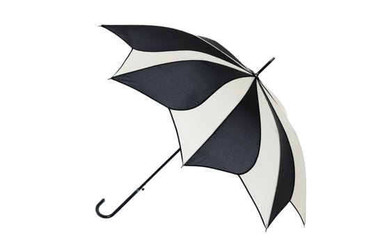 Black and Cream Swirl Walking Stick Umbrella