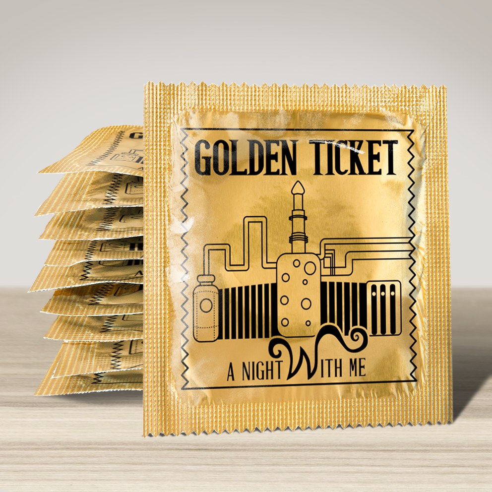 Golden Ticket Novelty Condom - Hidden Gems Novelty