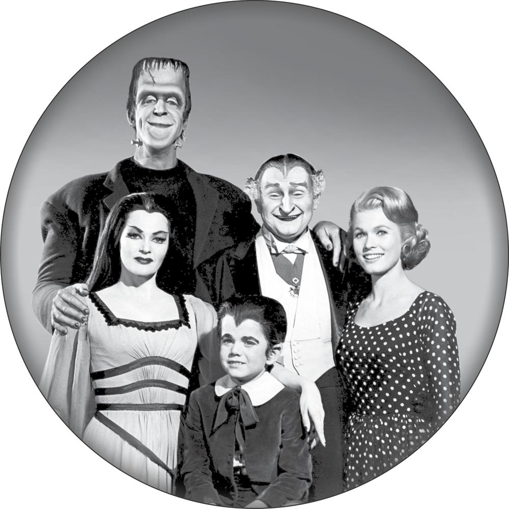 The Munsters Family Portrait  1.5 inch Pin-on Button