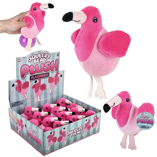 3" Flamingo Squeezy Bead plush