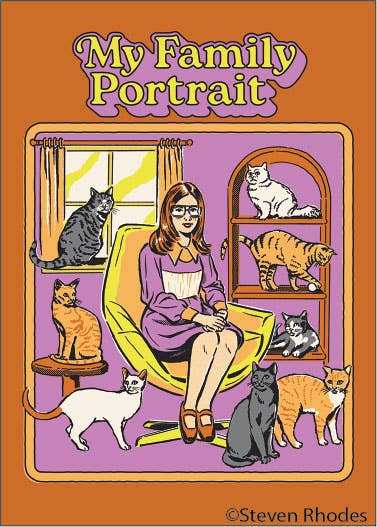 My family portrait Cat Lady Magnet