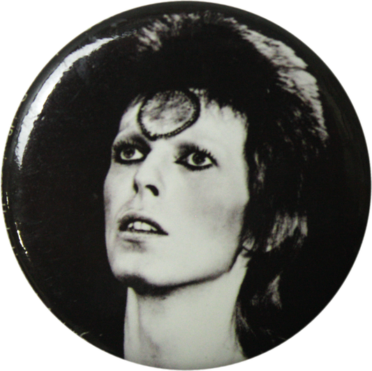 David Bowie Ziggy Stardust Black and White 1.25 inch Pin-on Button