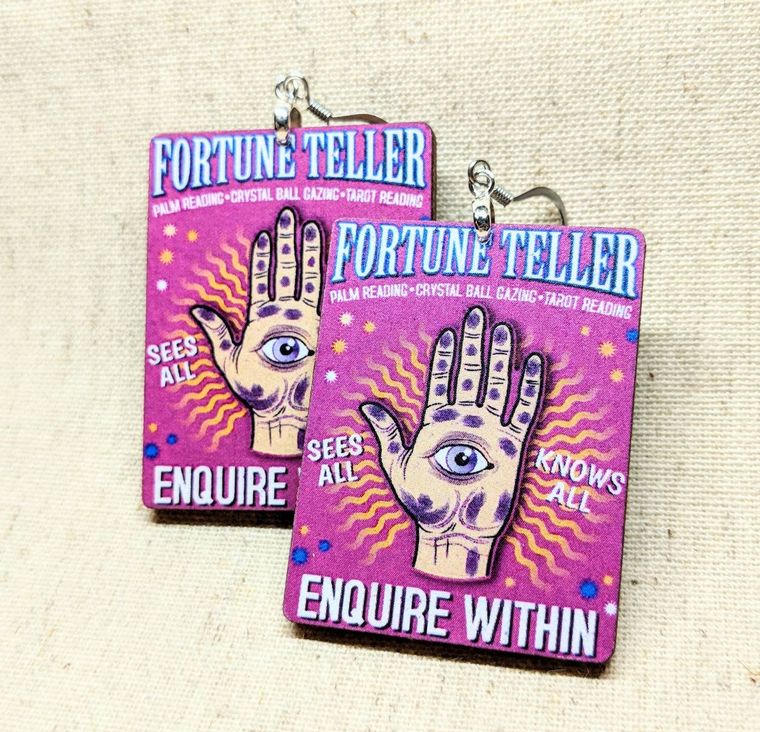 Fortune Teller Earrings / Psychic Earrings / Spirit Earrings / Magic Accessories / Witch Accessories / Wiccan Jewelry / Eye Jewelry / Gypsy - supermanstuff.com
