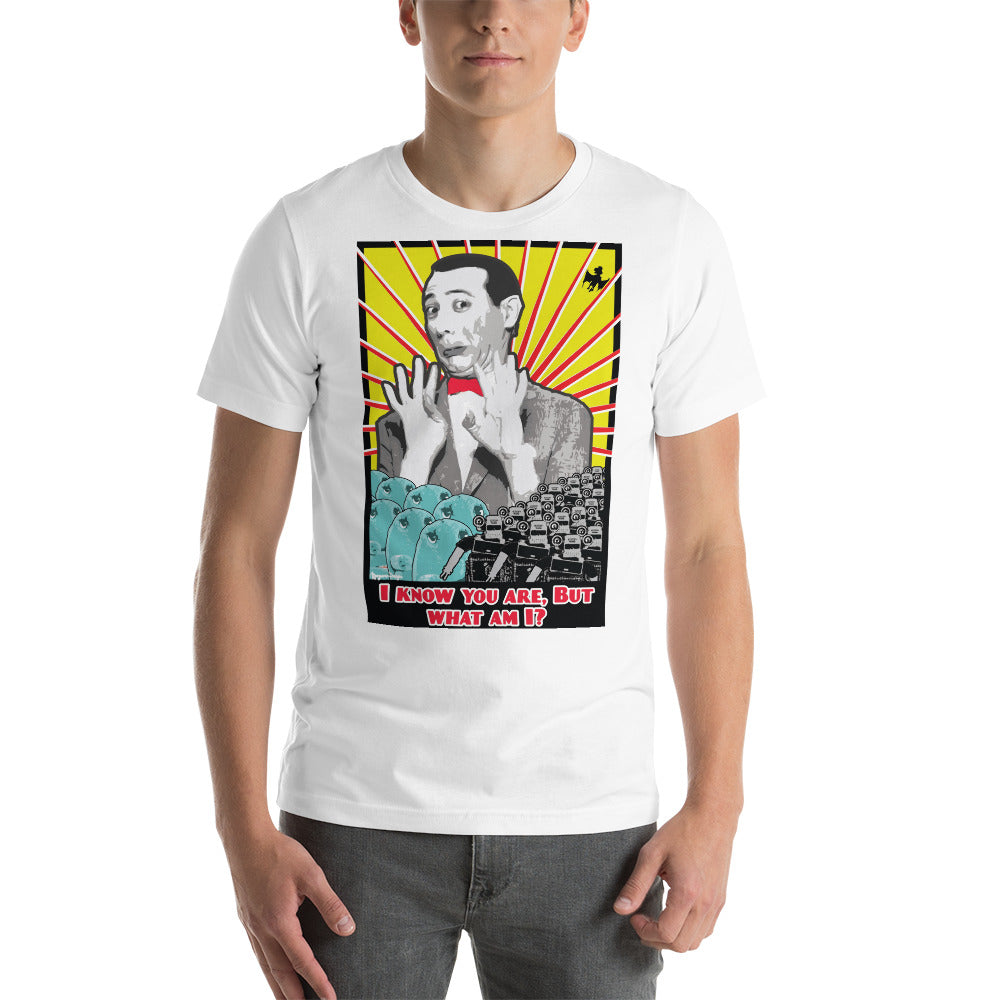 Pee Wee Herman "I know you are, but what am I?" Adult Regular Fit Short Sleeve Shirt